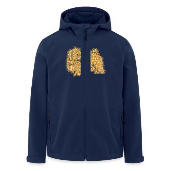 Havanese Dog Geometric - Men’s Recycled Softshell Jacket by Stanley/Stella - navy - Front - AI Model Male 185 light (185cm)