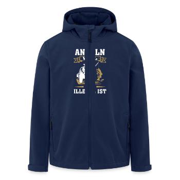Ich Angle Weil Mord Illegal Ist Sarkasmus Angler - Recycelte Männer Softshell-Jacke von Stanley/Stella - Navy - Vorne - AI Model Male 185 light (185cm)