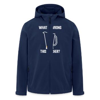 Qu’est-ce qui ne va pas avec ce pichet ? Graphiques humoristiques - Veste softshell homme en polyester recyclé Stanley/Stella - marine - Devant - AI Model Male 185 light (185cm)