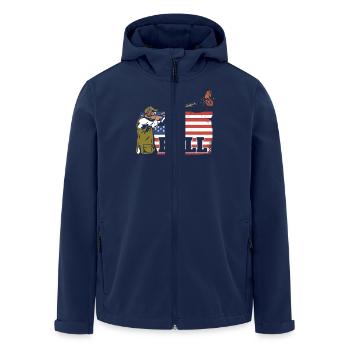 Pull Schießsport USA Flagge Tontaubenschießen - Recycelte Männer Softshell-Jacke von Stanley/Stella - Navy - Vorne - AI Model Male 185 light (185cm)