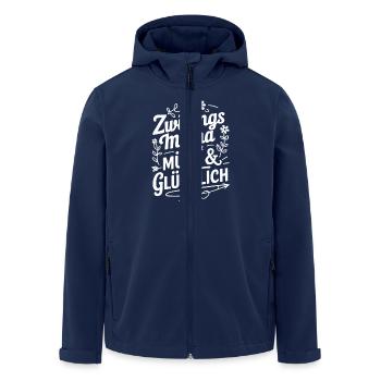 Zwillingsmama Zwillings Mutter, Mama von Zwillinge - Recycelte Männer Softshell-Jacke von Stanley/Stella - Navy - Vorne - AI Model Male 185 light (185cm)