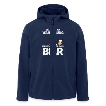Je länger die Wanderung desto kälter das Bier - Recycelte Männer Softshell-Jacke von Stanley/Stella - Navy - Vorne - AI Model Male 185 light (185cm)