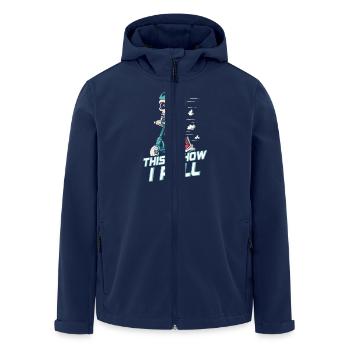 So Rolle Ich: Skater-Skelett auf Roller - Recycelte Männer Softshell-Jacke von Stanley/Stella - Navy - Vorne - AI Model Male 185 light (185cm)
