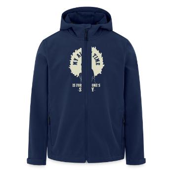 My alone time is for everyone's safety - Men’s Recycled Softshell Jacket by Stanley/Stella - navy - Front - AI Model Male 185 light (185cm)