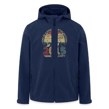 Vintage Januar 2015 Retro Geburtstagsgeschenk - Recycelte Männer Softshell-Jacke von Stanley/Stella - Navy - Vorne - AI Model Male 185 light (185cm)