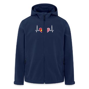 Vietnam USA Heartbeat Drapeau Vietnamien - Veste softshell homme en polyester recyclé Stanley/Stella - marine - Devant - AI Model Male 185 light (185cm)