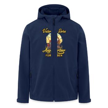 SOHN UND VATER ANGELTEAM FÜRS LEBEN Angeln Hobby - Recycelte Männer Softshell-Jacke von Stanley/Stella - Navy - Vorne - AI Model Male 185 light (185cm)