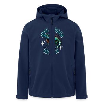 Iguana - Men’s Recycled Softshell Jacket by Stanley/Stella - navy - Front - AI Model Male 185 light (185cm)