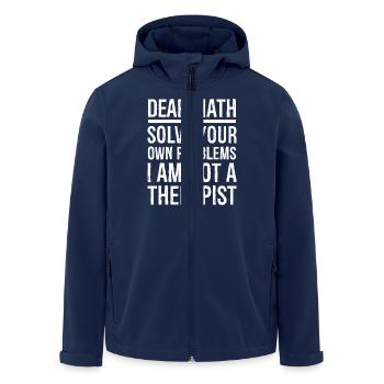 dear math funny - Men’s Recycled Softshell Jacket by Stanley/Stella - navy - Front - AI Model Male 185 light (185cm)