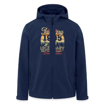 Vintage Rétro Janvier 1995 Cadeau D anniversaire - Veste softshell homme en polyester recyclé Stanley/Stella - marine - Devant - AI Model Male 185 light (185cm)