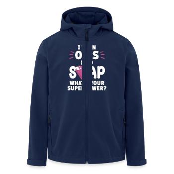 I Turn Oils Into Soap, What Is Your - Men’s Recycled Softshell Jacket by Stanley/Stella - navy - Front - AI Model Male 185 light (185cm)