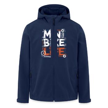 S’amuser à rouler avec des -motos - Veste softshell homme en polyester recyclé Stanley/Stella - marine - Devant - AI Model Male 185 light (185cm)
