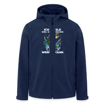 Ich Angle Weil Ich Menschen Nicht Werfen Kann - Recycelte Männer Softshell-Jacke von Stanley/Stella - Navy - Vorne - AI Model Male 185 light (185cm)