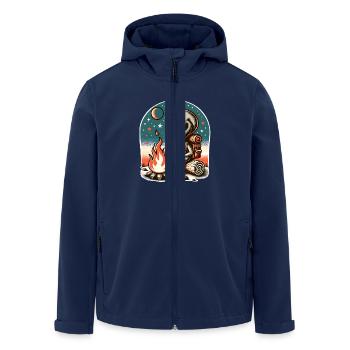Alien Lagerfeuer Wanderung - Recycelte Männer Softshell-Jacke von Stanley/Stella - Navy - Vorne - AI Model Male 185 light (185cm)