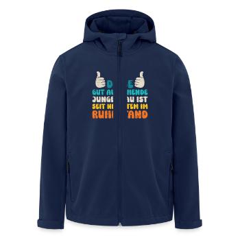 Rentnerin DIESE JUNGE GUTAUSSEHENDE FRAU IST IM - Recycelte Männer Softshell-Jacke von Stanley/Stella - Navy - Vorne - AI Model Male 185 light (185cm)