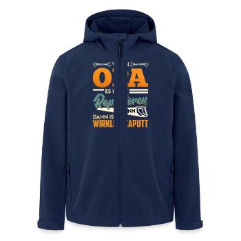 Opi WENN OPA ES NICHT REPARIEREN KANN Lustiges - Recycelte Männer Softshell-Jacke von Stanley/Stella - Navy - Vorne - AI Model Male 185 light (185cm)