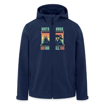 Water Change And Chill: Entspanntes - Recycelte Männer Softshell-Jacke von Stanley/Stella - Navy - Vorne - AI Model Male 185 light (185cm)