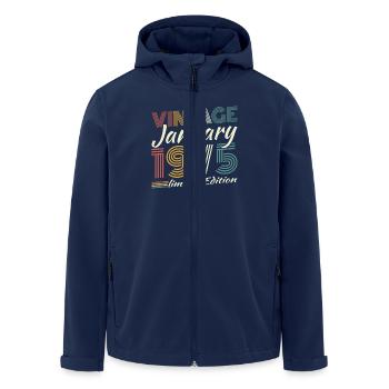 Janvier 1975 Rétro Vintage Cadeau d’anniversaire - Veste softshell homme en polyester recyclé Stanley/Stella - marine - Devant - AI Model Male 185 light (185cm)
