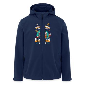 Weltraum-Abenteuer Großer Bruder 2025 - Recycelte Männer Softshell-Jacke von Stanley/Stella - Navy - Vorne - AI Model Male 185 light (185cm)