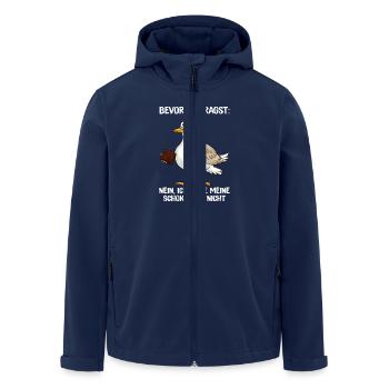 Bevor Du Fragst Ich Teile Meine Schokolade Nicht - Recycelte Männer Softshell-Jacke von Stanley/Stella - Navy - Vorne - AI Model Male 185 light (185cm)