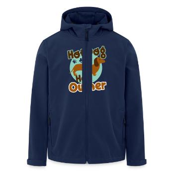 Hot Dachshund Hot Dog Hot Owner - Men’s Recycled Softshell Jacket by Stanley/Stella - navy - Front - AI Model Male 185 light (185cm)