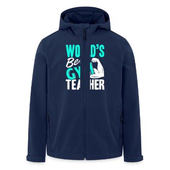 Gym Teacher Best Gym Teacher - Men’s Recycled Softshell Jacket by Stanley/Stella - navy - Front - AI Model Male 185 light (185cm)
