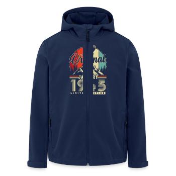 Original January 1945 Vintage Birthday - Men’s Recycled Softshell Jacket by Stanley/Stella - navy - Front - AI Model Male 185 light (185cm)