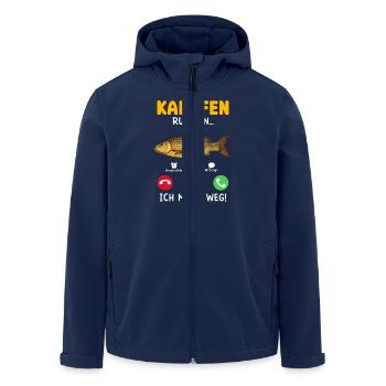 KARPFEN RUFT AN ICH MUSS WEG Lustiges Angler - Recycelte Männer Softshell-Jacke von Stanley/Stella - Navy - Vorne - AI Model Male 185 light (185cm)