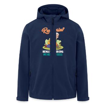 RENTNERIN? NIEMALS BIN OMI MIT HERZ UND SEELE - Recycelte Männer Softshell-Jacke von Stanley/Stella - Navy - Vorne - AI Model Male 185 light (185cm)