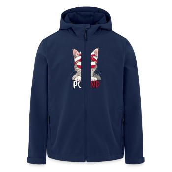 Polen Katze Fan Fußball Katzenliebhaber - Recycelte Männer Softshell-Jacke von Stanley/Stella - Navy - Vorne - AI Model Male 185 light (185cm)