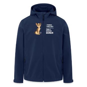 Trois choses : la liberté familiale Chihuahua - Veste softshell homme en polyester recyclé Stanley/Stella - marine - Devant - AI Model Male 185 light (185cm)