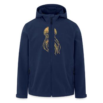 Jellyfish Geometric - Men’s Recycled Softshell Jacket by Stanley/Stella - navy - Front - AI Model Male 185 light (185cm)