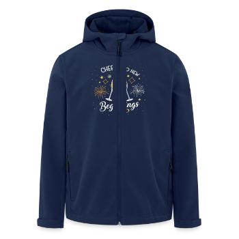Cheers to New Beginnings – Festive New Year's Eve - Men’s Recycled Softshell Jacket by Stanley/Stella - navy - Front - AI Model Male 185 light (185cm)