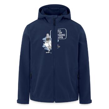 I Will Shit On Everything You Love pigeon humor - Men’s Recycled Softshell Jacket by Stanley/Stella - navy - Front - AI Model Male 185 light (185cm)