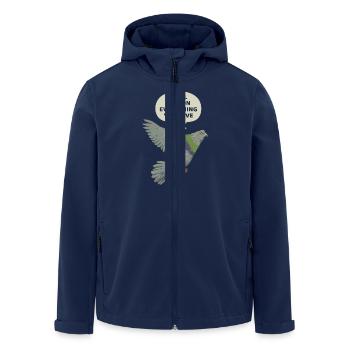 Dove With Humor: I Will Shit On Everything You - Men’s Recycled Softshell Jacket by Stanley/Stella - navy - Front - AI Model Male 185 light (185cm)