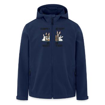Kaninchen Machen Mich Glücklich Menschen Machen - Recycelte Männer Softshell-Jacke von Stanley/Stella - Navy - Vorne - AI Model Male 185 light (185cm)