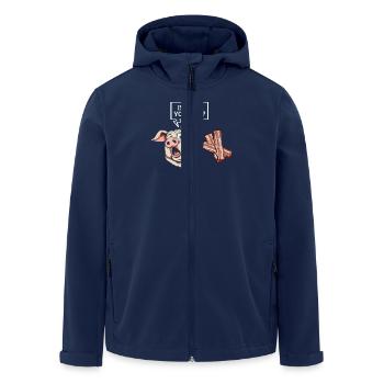 C'est ton frère ? Motif drôle de cochon et de bacon - Veste softshell homme en polyester recyclé Stanley/Stella - marine - Devant - AI Model Male 185 light (185cm)