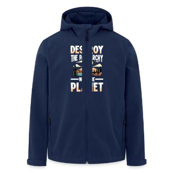 Naturliebhaber Rettet unsere Umwelt - Recycelte Männer Softshell-Jacke von Stanley/Stella - Navy - Vorne - AI Model Male 185 light (185cm)