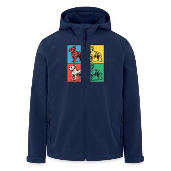 French Bulldog Pop Art Design - Men’s Recycled Softshell Jacket by Stanley/Stella - navy - Front - AI Model Male 185 light (185cm)