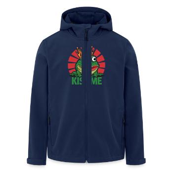 Schöner lustiger Frosch Valentinstag - Recycelte Männer Softshell-Jacke von Stanley/Stella - Navy - Vorne - AI Model Male 185 light (185cm)