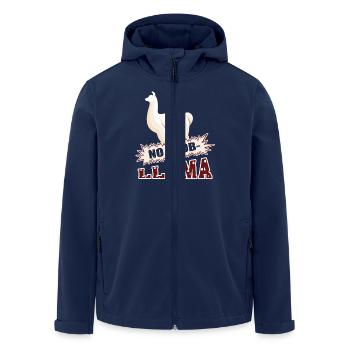 Llama No Prob Llama Tee - Men’s Recycled Softshell Jacket by Stanley/Stella - navy - Front - AI Model Male 185 light (185cm)