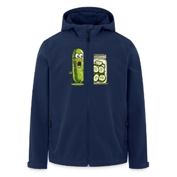 Lustige Gurke Staunt Über Eingelegte Verwandte - Recycelte Männer Softshell-Jacke von Stanley/Stella - Navy - Vorne - AI Model Male 185 light (185cm)