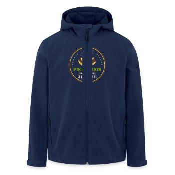 J'aime les pistaches et peut-être 3 personnes - Veste softshell homme en polyester recyclé Stanley/Stella - marine - Devant - AI Model Male 185 light (185cm)