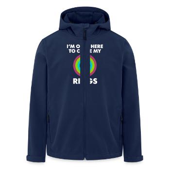I'm just here to close my rings - Men’s Recycled Softshell Jacket by Stanley/Stella - navy - Front - AI Model Male 185 light (185cm)