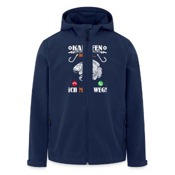 KARPFEN RUFT AN ICH MUSS WEG Lustiges Angler - Recycelte Männer Softshell-Jacke von Stanley/Stella - Navy - Vorne - AI Model Male 185 light (185cm)