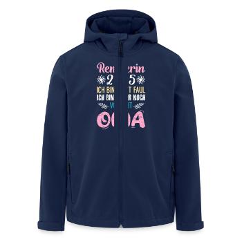 RENTNERIN 2025 BIN NICHT FAUL BIN NOCH VOLLZEIT - Recycelte Männer Softshell-Jacke von Stanley/Stella - Navy - Vorne - AI Model Male 185 light (185cm)