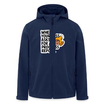 LE PORTEUR DU PROJET VOUS A DEMANDÉ - Veste softshell homme en polyester recyclé Stanley/Stella - marine - Devant - AI Model Male 185 light (185cm)