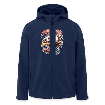 Chicken Bird Rooster Crazy Bird - Men’s Recycled Softshell Jacket by Stanley/Stella - navy - Front - AI Model Male 185 light (185cm)