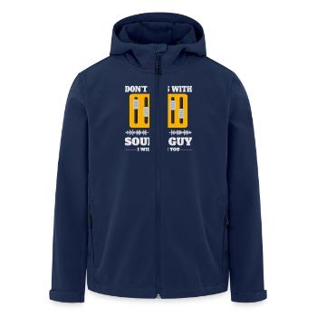 Don't Mess With The Sound Guy I Will Mute You - Men’s Recycled Softshell Jacket by Stanley/Stella - navy - Front - AI Model Male 185 light (185cm)