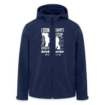 Look At Airedale Terrier - Men’s Recycled Softshell Jacket by Stanley/Stella - navy - Front - AI Model Male 185 light (185cm)